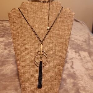 Premier Designs Black and Gold Modern Necklace